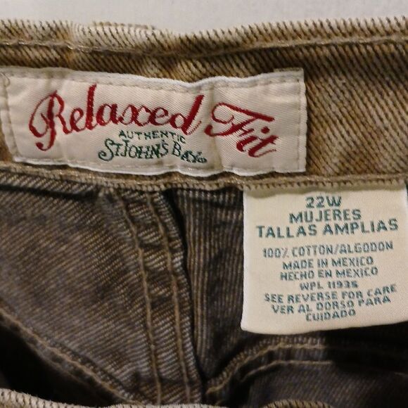 Women's Relaxed Fit Tan Pants Size 22W from St John's Bay - Picture 5 of 8